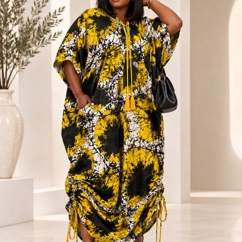 PHYNA ADIRE HOODIE KAFTAN