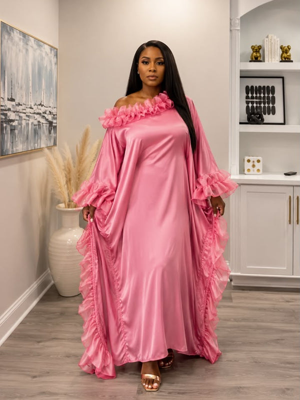 Ruby Luxe Silk Kaftan – Luxury Oversized Silk Resort wear & Loungewear