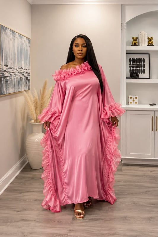 Ruby Luxe Silk Kaftan – Luxury Oversized Silk Resort wear & Loungewear