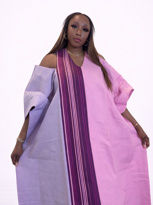 ABY Patch Flowy Kaftan Dress – 54” Luxe Boubou | African Aso Oke Statement Kaftan