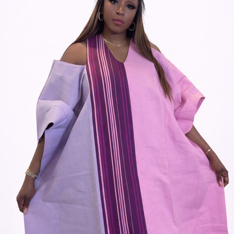 ABY Patch Flowy Kaftan Dress – 54” Luxe Boubou | African Aso Oke Statement Kaftan