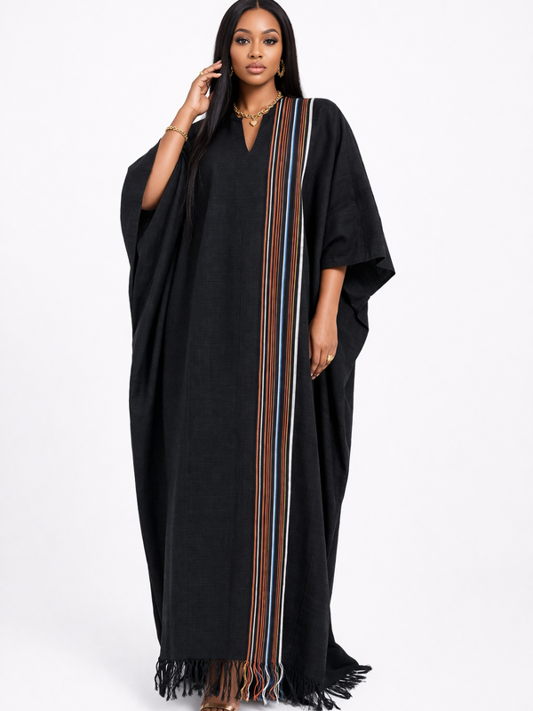 ABY Patch Flowy Kaftan Dress – 54” Luxe Boubou | African Aso Oke Statement Kaftan