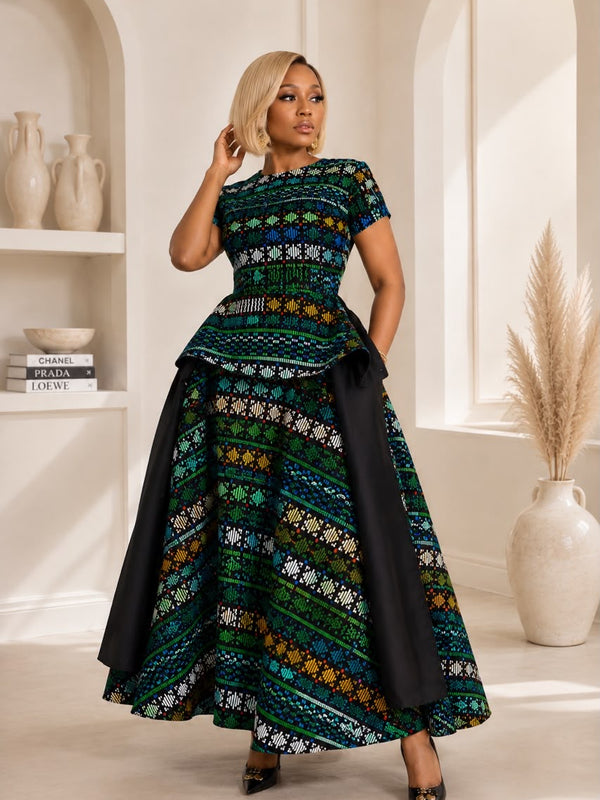 Adanna Ankara 2-Piece Tiered Skirt & Top Set