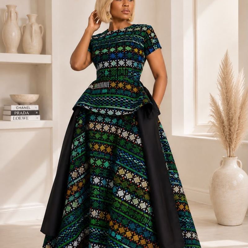 Adanna Ankara 2-Piece Tiered Skirt & Top Set