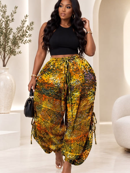 Sharita Drawstring Wide-Leg Pants