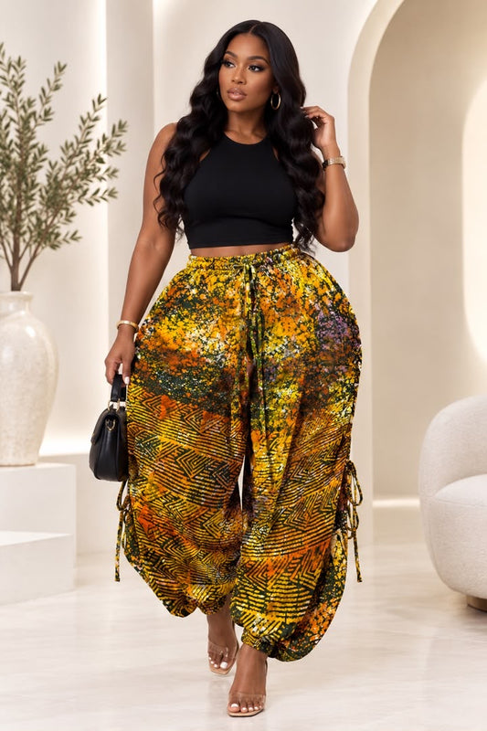 Sharita Drawstring Wide-Leg Pants