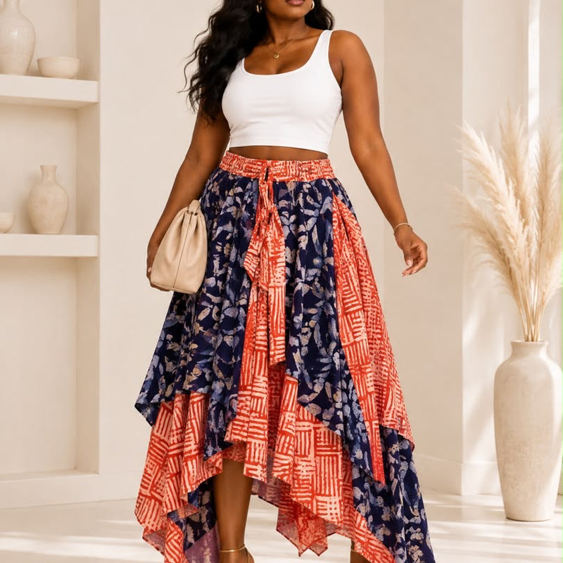 BANKE ADIRE LAYERED HANDKERCHIEF SKIRT