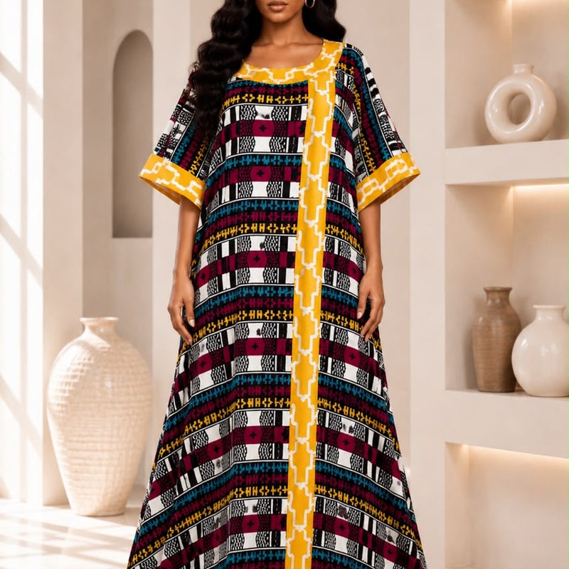 Vikky Adire Kaftan Maxi Dress