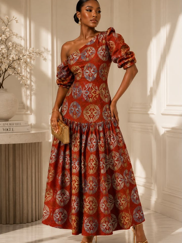 Zeena Adire Cotton Midi Dress