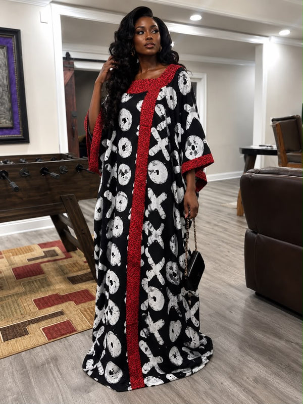 Vikky Adire Kaftan Maxi Dress