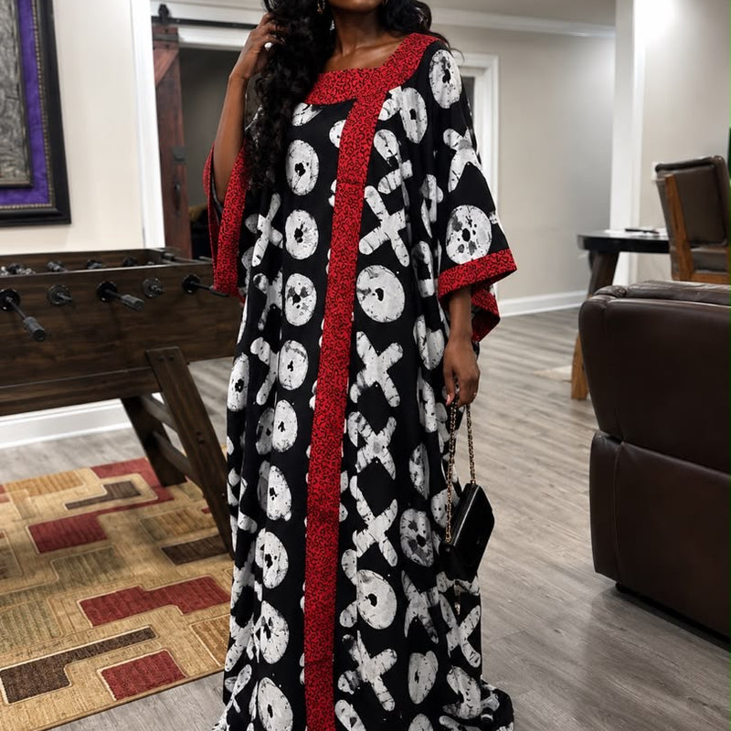 Vikky Adire Kaftan Maxi Dress