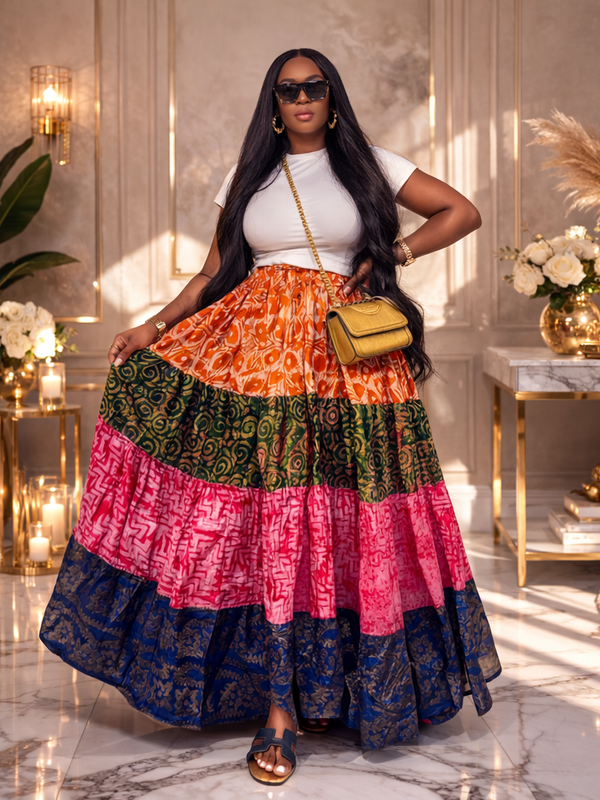 Lamba Adire Patch skirt