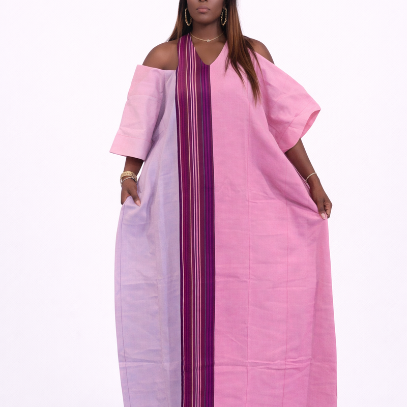 ABY Patch Flowy Kaftan Dress – 54” Luxe Boubou | African Aso Oke Statement Kaftan