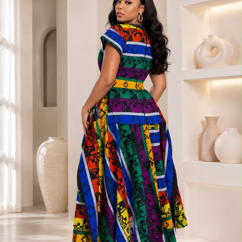 Adanna Ankara 2-Piece Tiered Skirt & Top Set