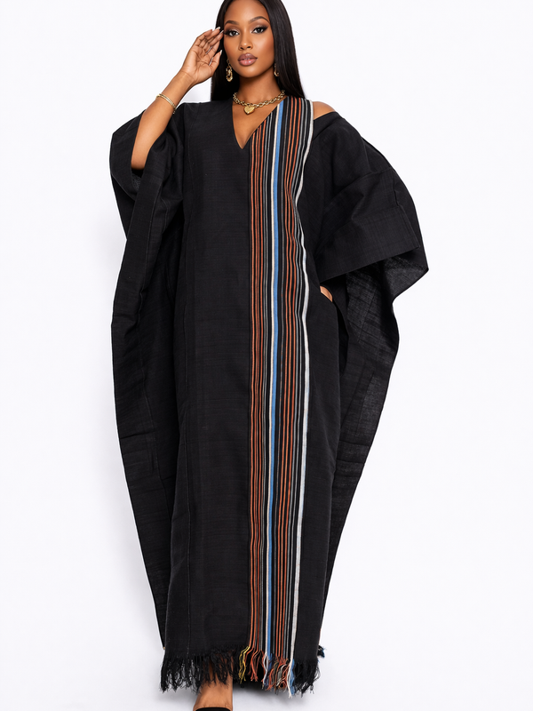 ABY Patch Flowy Kaftan Dress – 54” Luxe Boubou | African Aso Oke Statement Kaftan