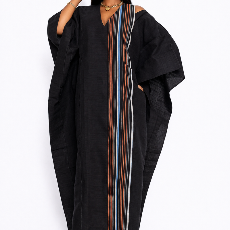 ABY Patch Flowy Kaftan Dress – 54” Luxe Boubou | African Aso Oke Statement Kaftan