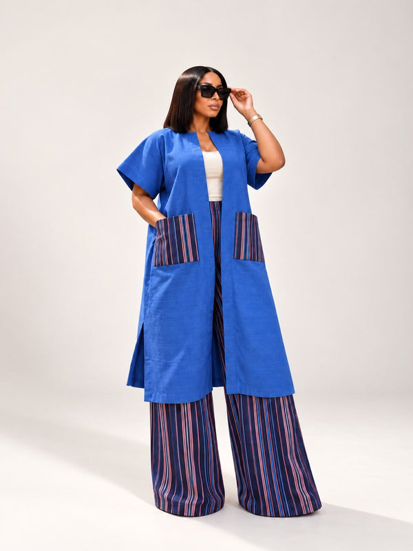 Lady K Luxe Aṣọ-Oke 2-Piece Kimono Set