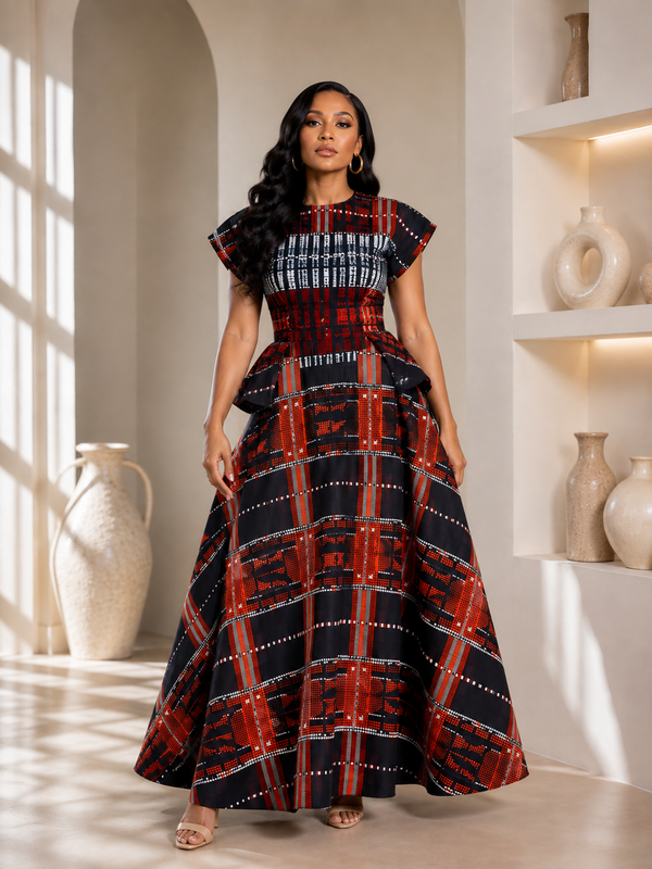 Adanna Ankara 2-Piece Tiered Skirt & Top Set