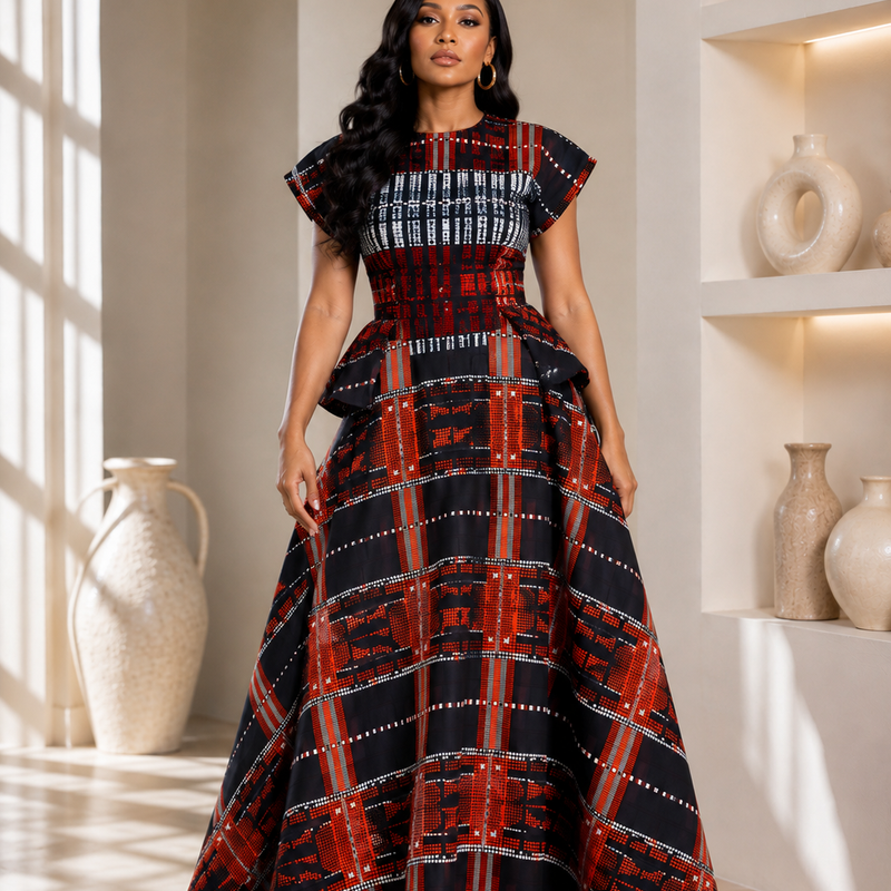 Adanna Ankara 2-Piece Tiered Skirt & Top Set