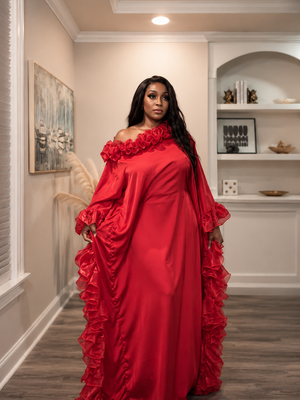 Ruby Luxe Silk Kaftan – Luxury Oversized Silk Resort wear & Loungewear