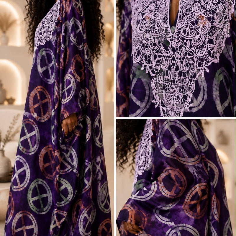 Ola Adire Luxe Kaftan | Flowy African Print Dress