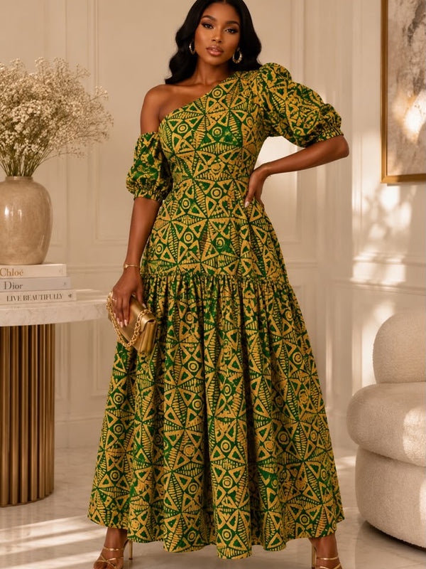 Zeena Adire Cotton Midi Dress