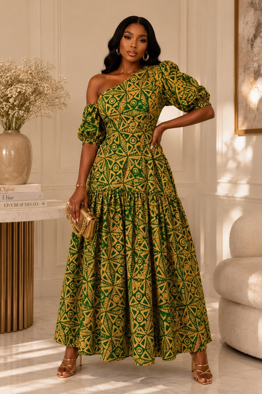 Zeena Adire Cotton Midi Dress