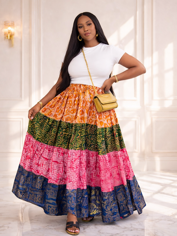 Lamba Adire Patch skirt