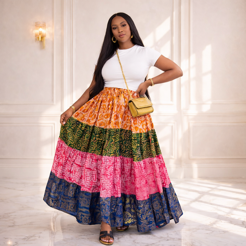 Lamba Adire Patch skirt