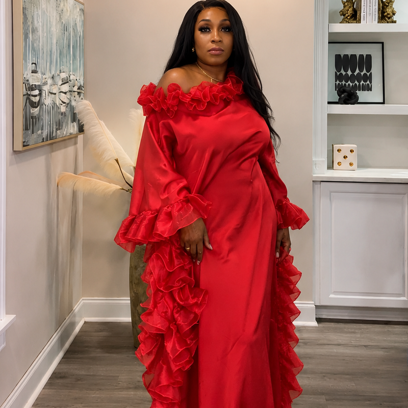 Ruby Luxe Silk Kaftan – Luxury Oversized Silk Resort wear & Loungewear