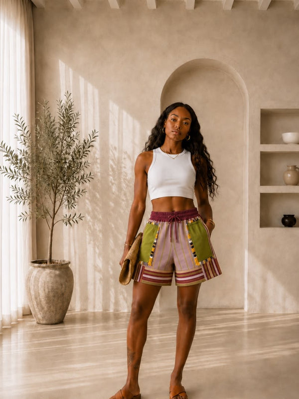The Ade Handwoven Aso-Oke Shorts | AsoElan