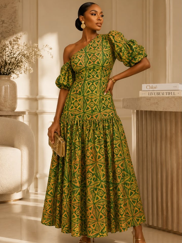 Zeena Adire Cotton Midi Dress