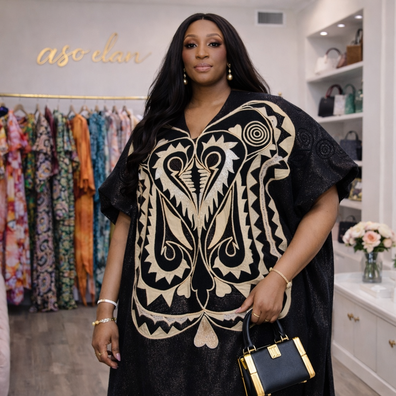 Luchi Luxe Embroidery Kaftan – Luxury African Kaftan Dress for Elegant Women