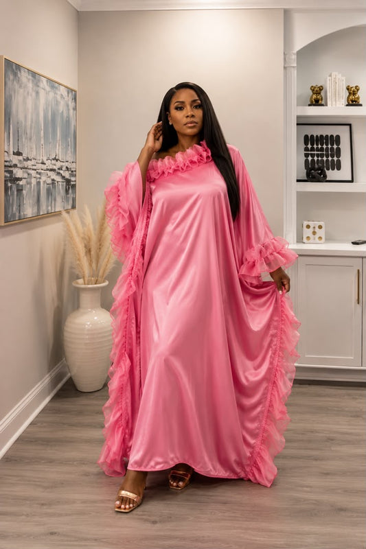 Ruby Luxe Silk Kaftan – Luxury Oversized Silk Resort wear & Loungewear