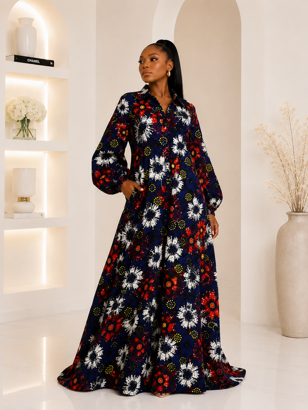 The Zaria Button-Down Shirt Dress