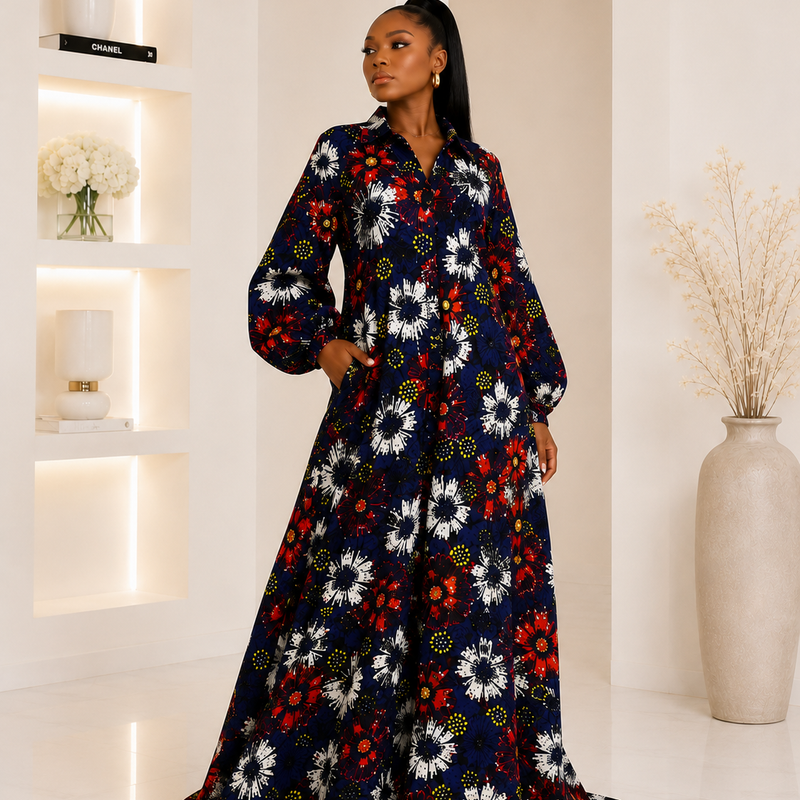 The Zaria Button-Down Shirt Dress