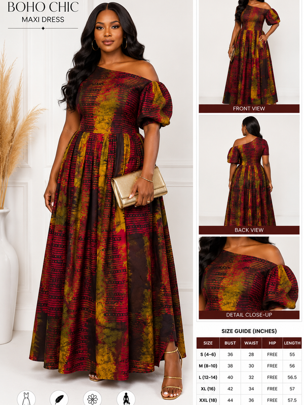 Zeena Silk Kaftan Maxi Dress – Luxury Abstract Print Dress
