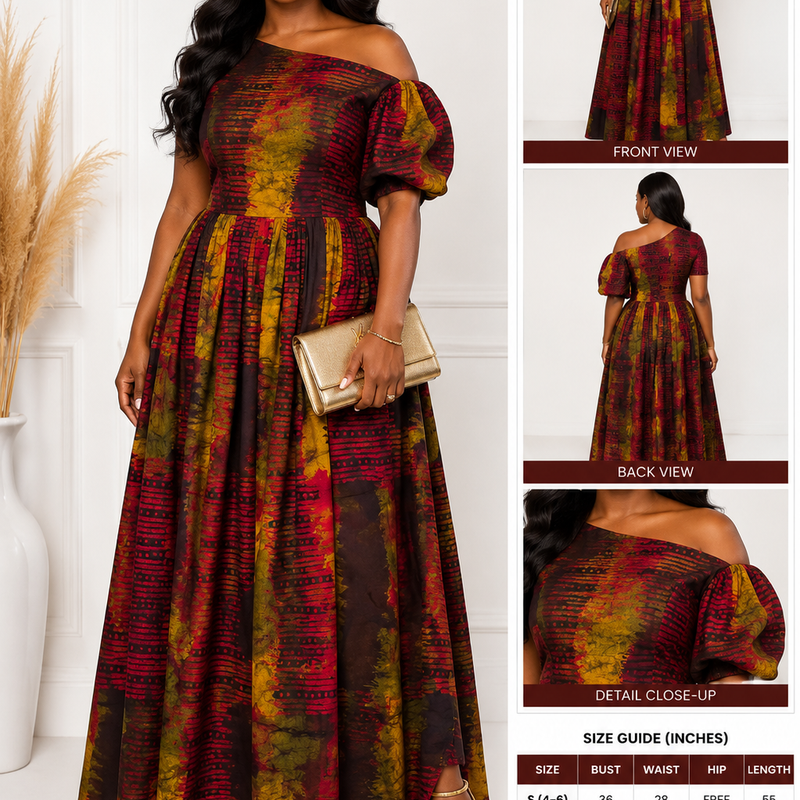 Zeena Silk Kaftan Maxi Dress – Luxury Abstract Print Dress