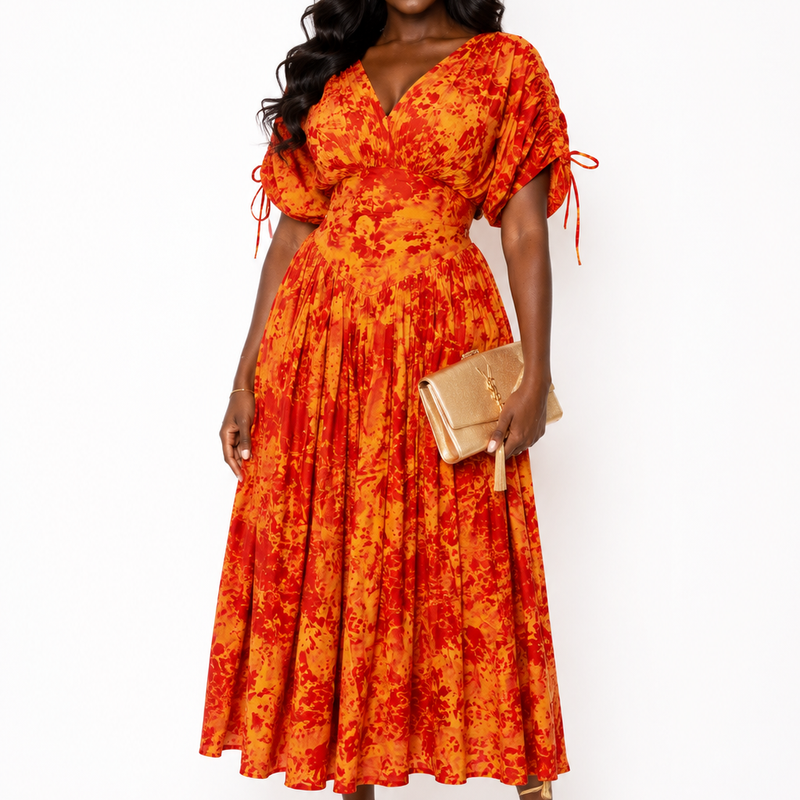 Ife Luxe Flow Adire Dress – Handcrafted African Maxi Gown | Aso Élan