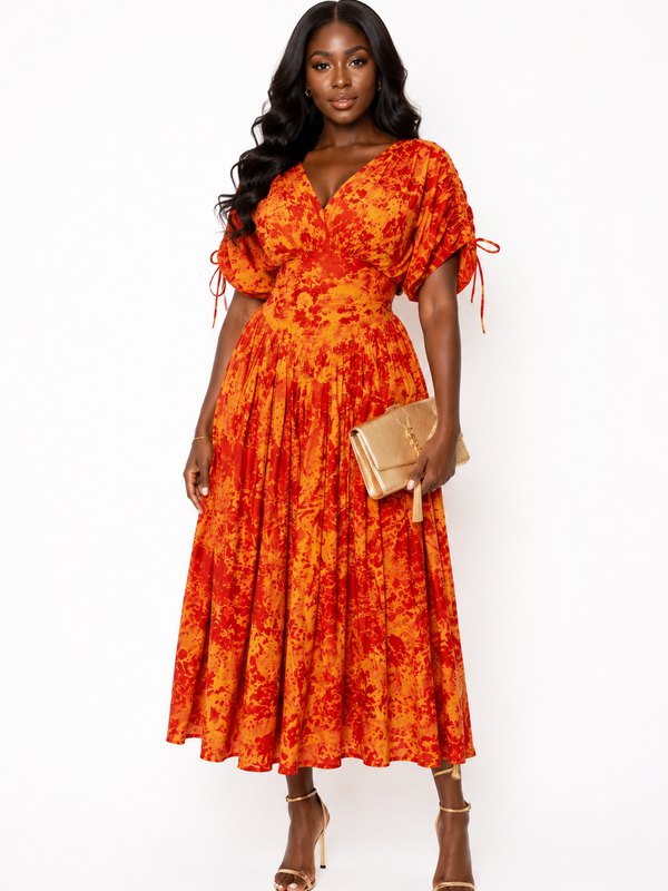 Ife Luxe Flow Adire Dress – Handcrafted African Maxi Gown | Aso Élan