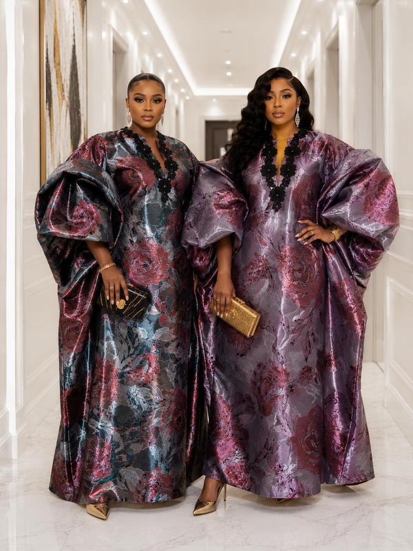 Jadel Liquid Organza Luxe Boubou Kaftan – Luxury African Kaftan Dress | Elegant Statement Occasion Wear
