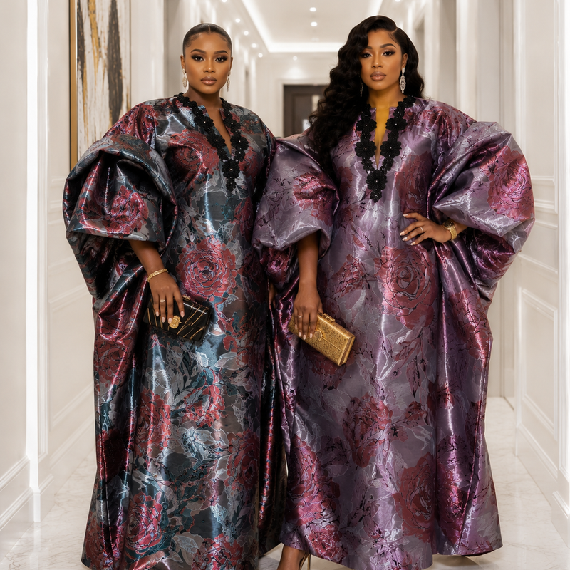 Jadel Liquid Organza Luxe Boubou Kaftan – Luxury African Kaftan Dress | Elegant Statement Occasion Wear