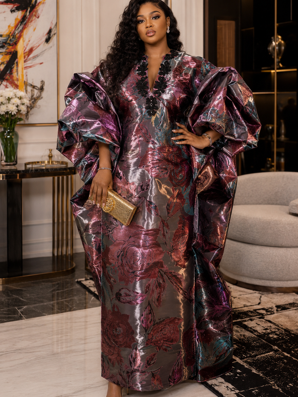 Jadel Liquid Organza Luxe Boubou Kaftan – Luxury African Kaftan Dress | Elegant Statement Occasion Wear