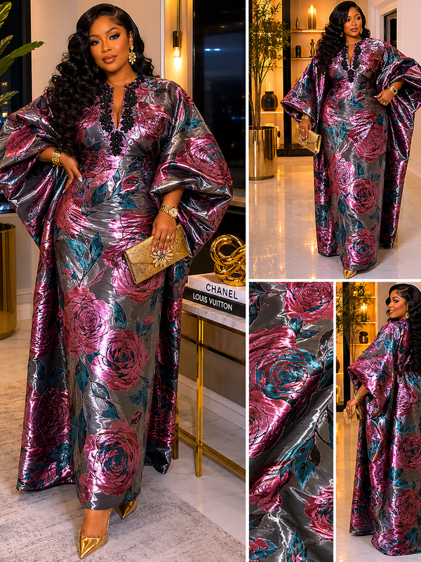 Jadel Liquid Organza Luxe Boubou Kaftan – Luxury African Kaftan Dress | Elegant Statement Occasion Wear product image