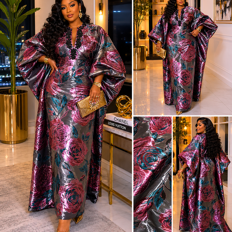 Jadel Liquid Organza Luxe Boubou Kaftan – Luxury African Kaftan Dress | Elegant Statement Occasion Wear