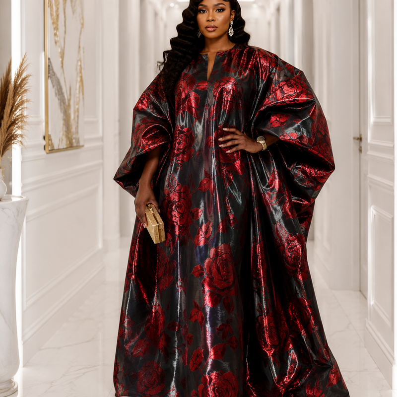 Jadel Liquid Organza Luxe Boubou Kaftan – Luxury African Kaftan Dress | Elegant Statement Occasion Wear