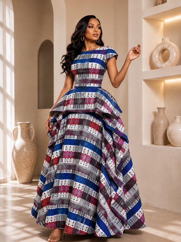 Adanna Ankara 2-Piece Tiered Skirt & Top Set