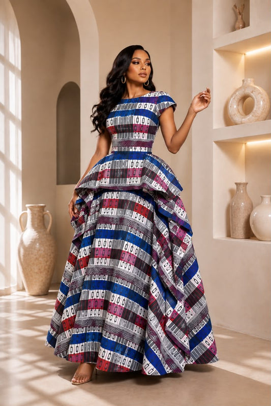 Adanna Ankara 2-Piece Tiered Skirt & Top Set