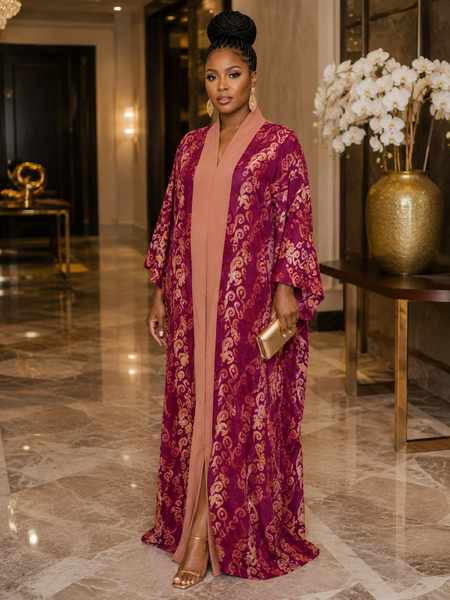 Nkoyo Luxury Adire Shirt Kaftan Dress