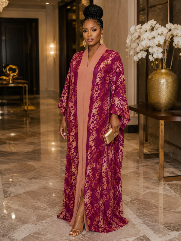 Nkoyo Luxury Adire Shirt Kaftan Dress
